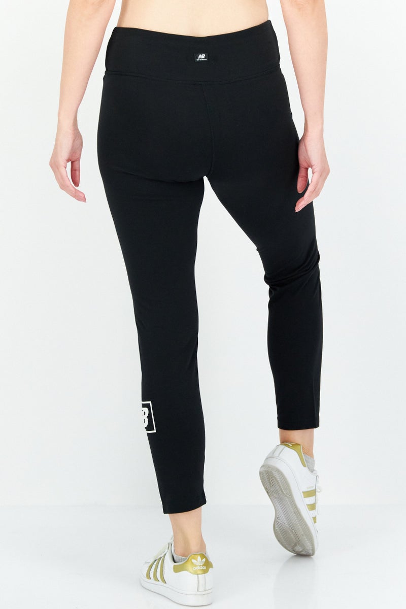 Women Sportswear Fit Brand Logo Training Leggings, Black