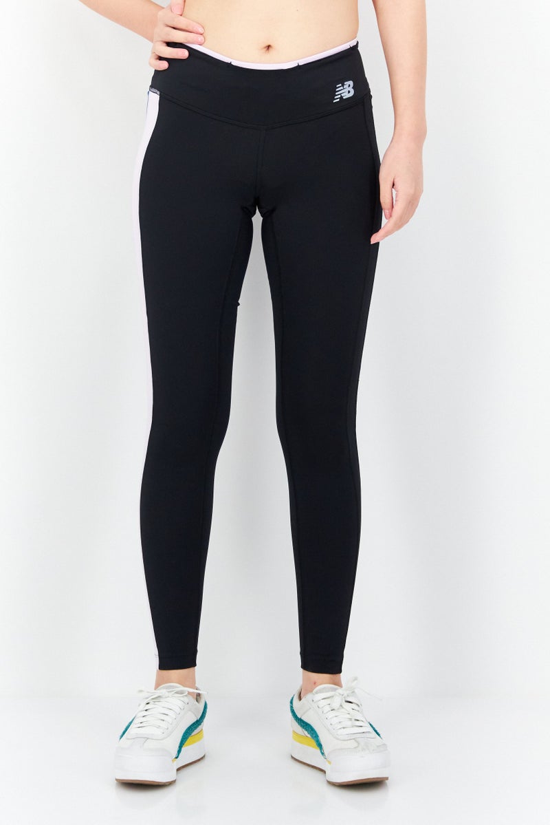 Women Sportswear Fit Brand Logo Training Leggings, Black Combo