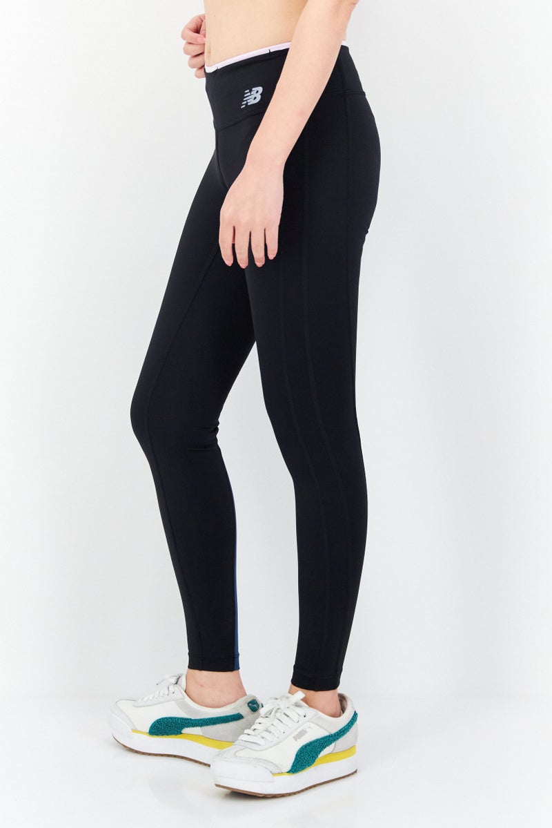 Women Sportswear Fit Brand Logo Training Leggings, Black Combo