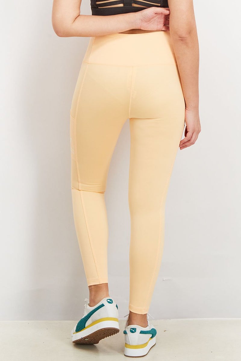 Women Sportswear Fit Brand Logo Leggings, Orange