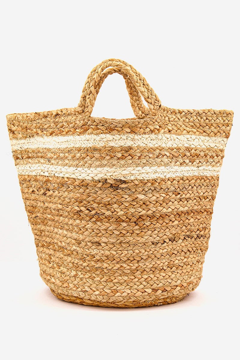 Jute Wicker Basket, Tan