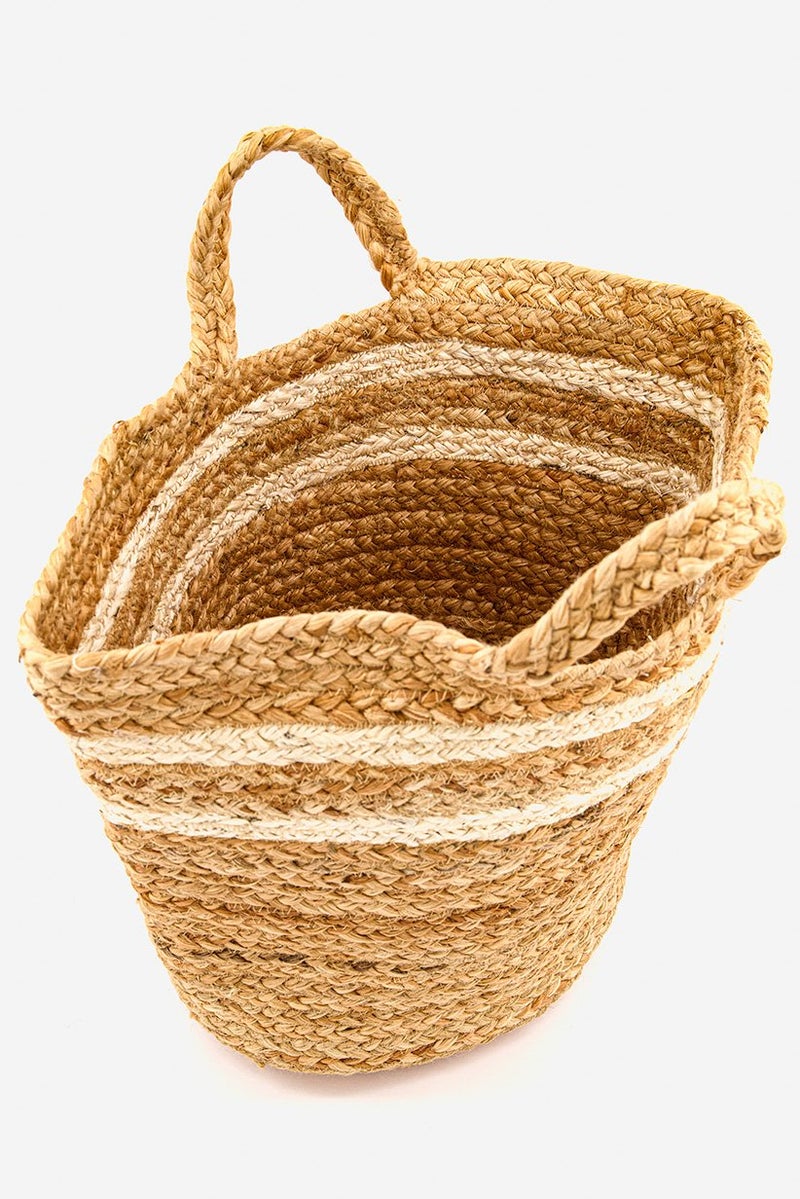 Jute Wicker Basket, Tan