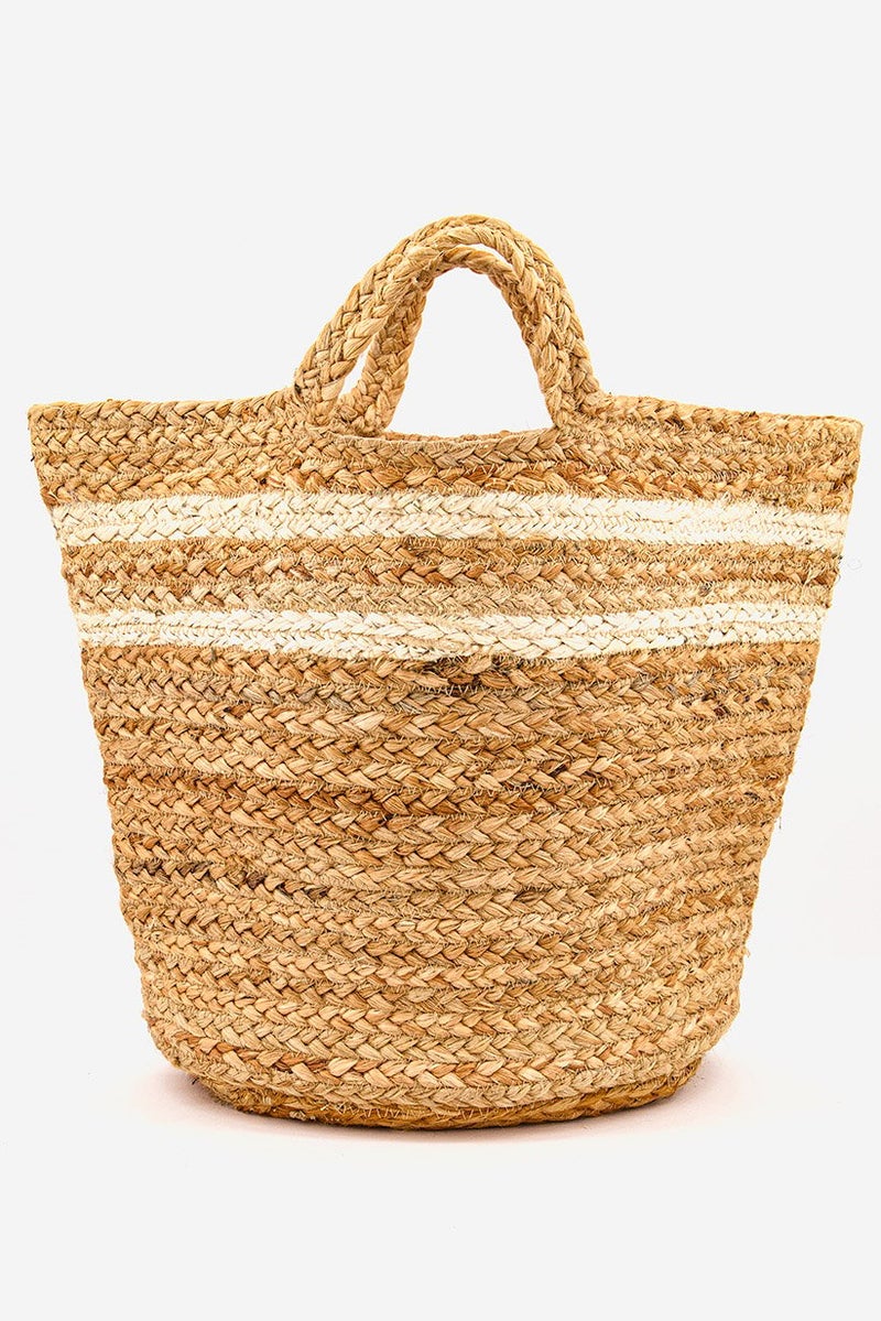 Jute Wicker Basket, Tan