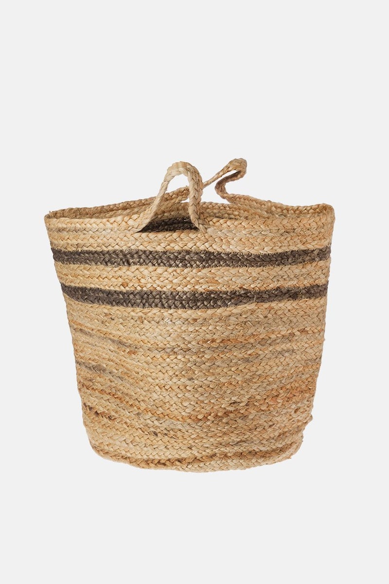 Natural Jute Basket With Handle, Brown