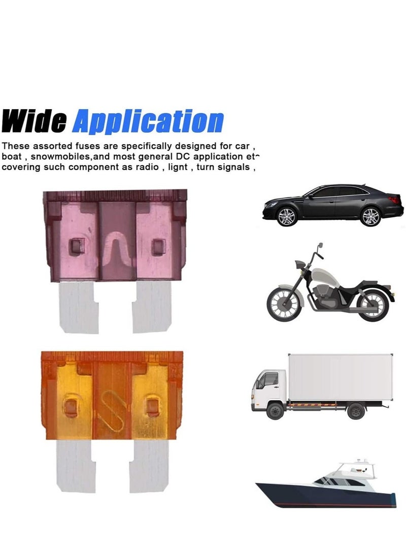 Auto and Truck Standard Blade Fuses, Assorted Sizes, Complete with Extractor Tool