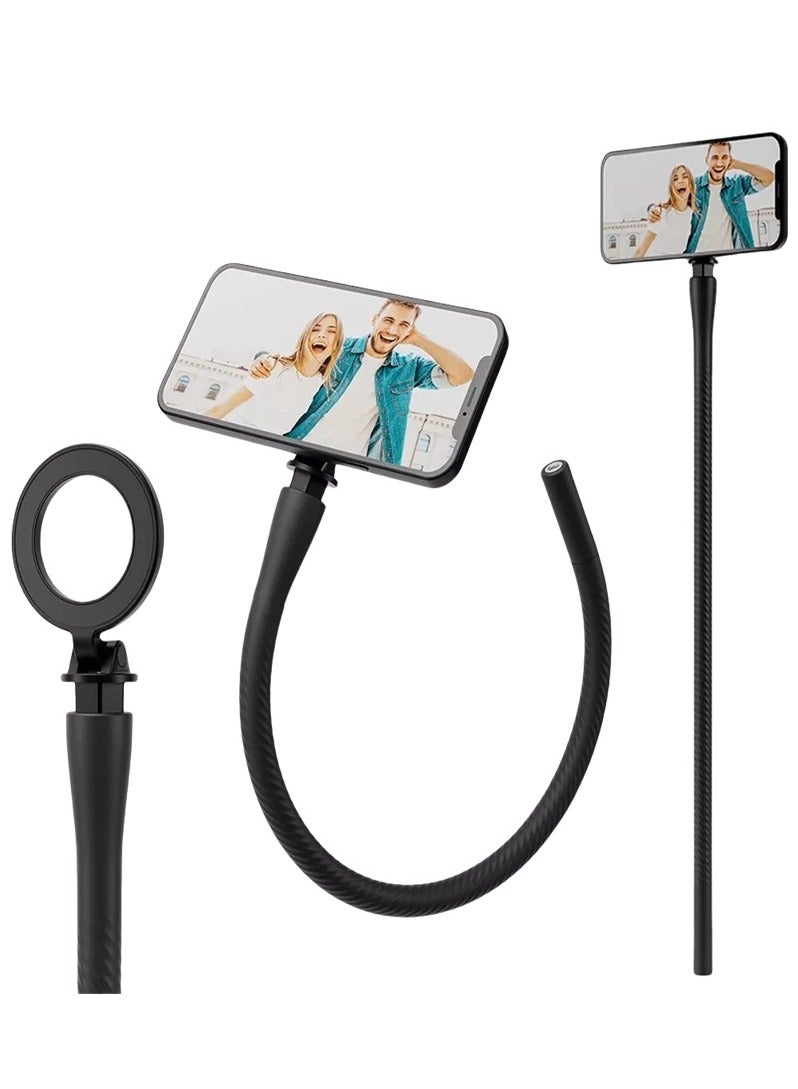 TELESIN Flexible Magnetic Monkey Tail Phone Selfie Stick Holder For Shopping, Treadmill, Stroller Portable Magnetic Safety Stand Selfie Stick, Compatible With Iphone/Android/Go Pro, Etc