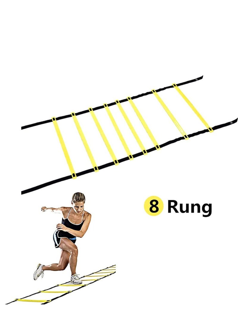 Agility Ladder, Footwork Speed Training Drill Ladder, Agility Training Speed 8 Rung 13ft for Soccer, Football, Sports Training, Speed Agility Flexibility Ladder with Carrying Bag