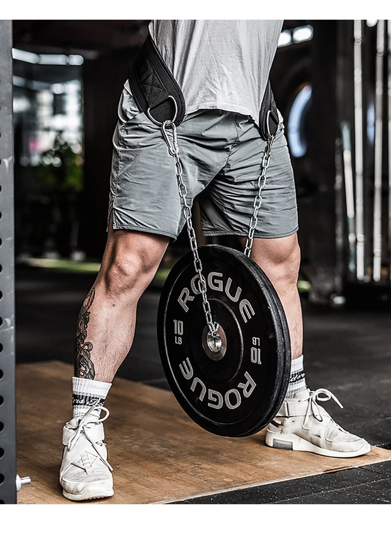 Weight Lifting Belt, Chain Fitness Dip Belt for Weightlifting Neoprene Support Weighted Pull Up Belt With Heavy Duty Steel Chain for Men Added Weight Training, Squat, Deadlift, Bodybuilding