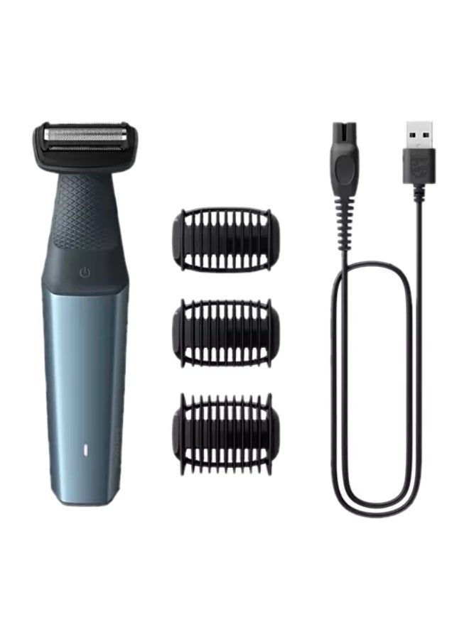 Showerproof Bodygroom Series 3000 BG3027/03, 60 Min Cordless Use, 1 Hour Charge Blue/Grey