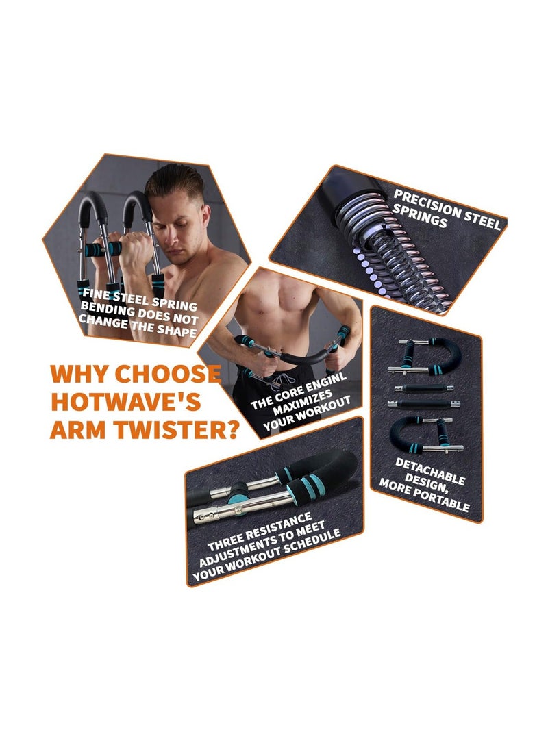 Twister Arm Exerciser, Adjustable Chest Expander, Biceps, Triceps, Forearm, Inner Thighs & Shoulder Muscle Fitness Equipment, Upper Body Strength Training Machine, Portable Home Fitness Equipment