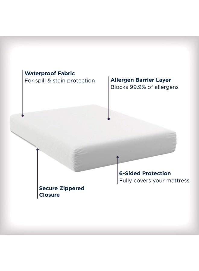 Waterproof Allergy Protection Zippered Mattress Protector  King