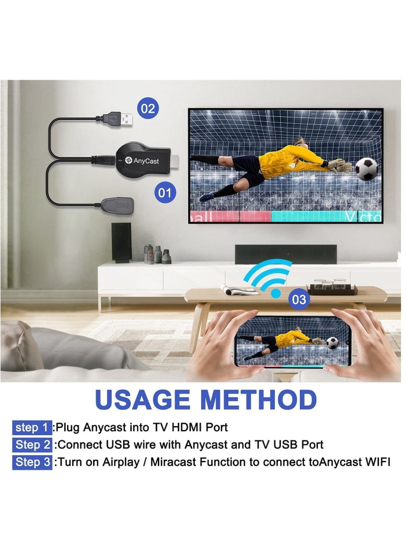 Anycast HDMI Wireless Display Adapter - WiFi 1080P Mobile Screen Mirroring Receiver Dongle to TV/Projector Receiver Support Windows Android Mac iOS