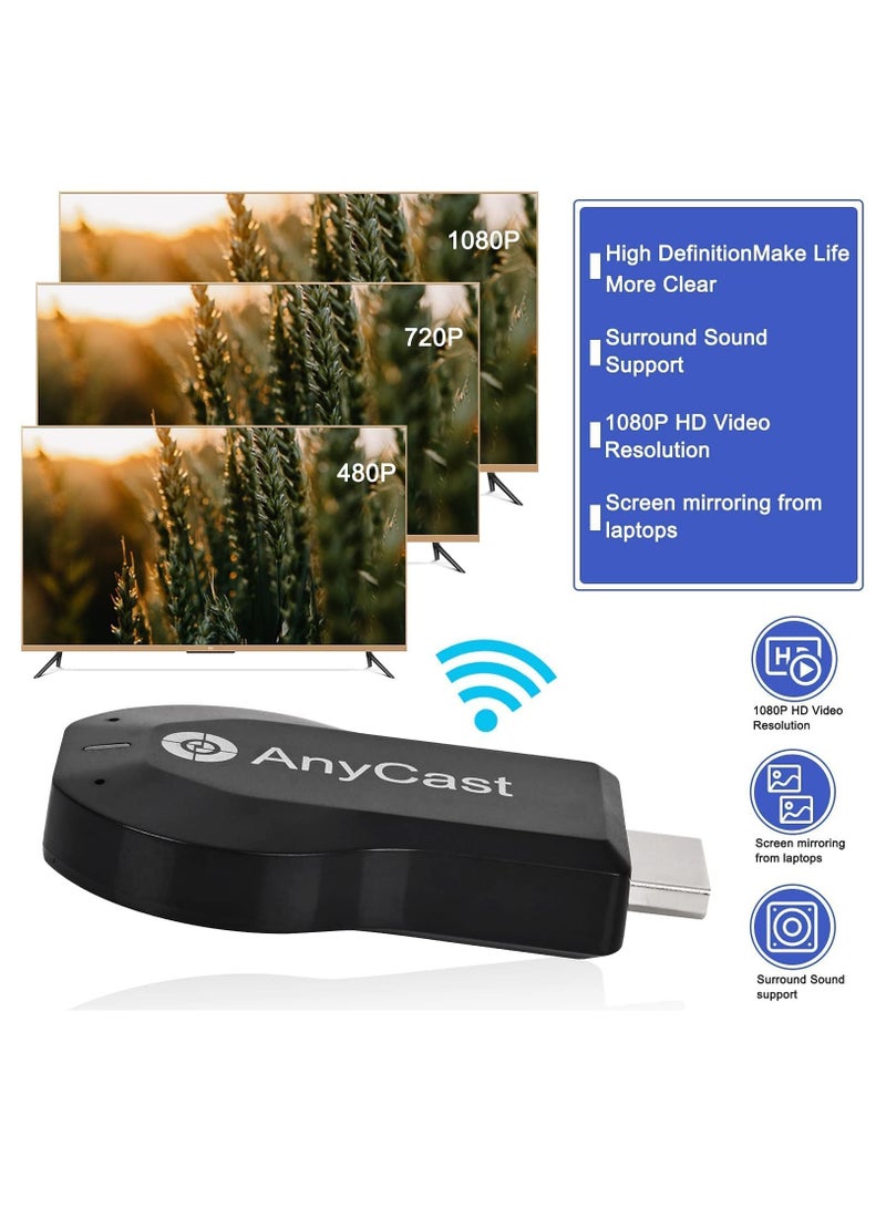 Anycast HDMI Wireless Display Adapter - WiFi 1080P Mobile Screen Mirroring Receiver Dongle to TV/Projector Receiver Support Windows Android Mac iOS