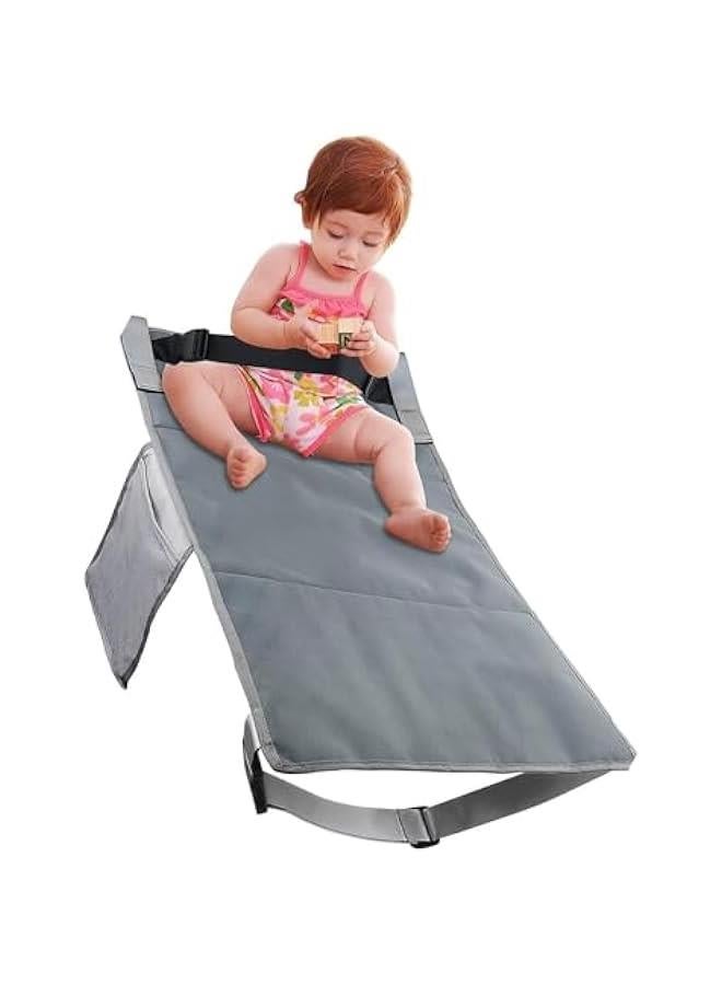 Toddler Airplane Bed, Foldabl Adjustable Lightweight Universal Fit Nylon Kids Airplane Footrest for Trip for Children (Gray)