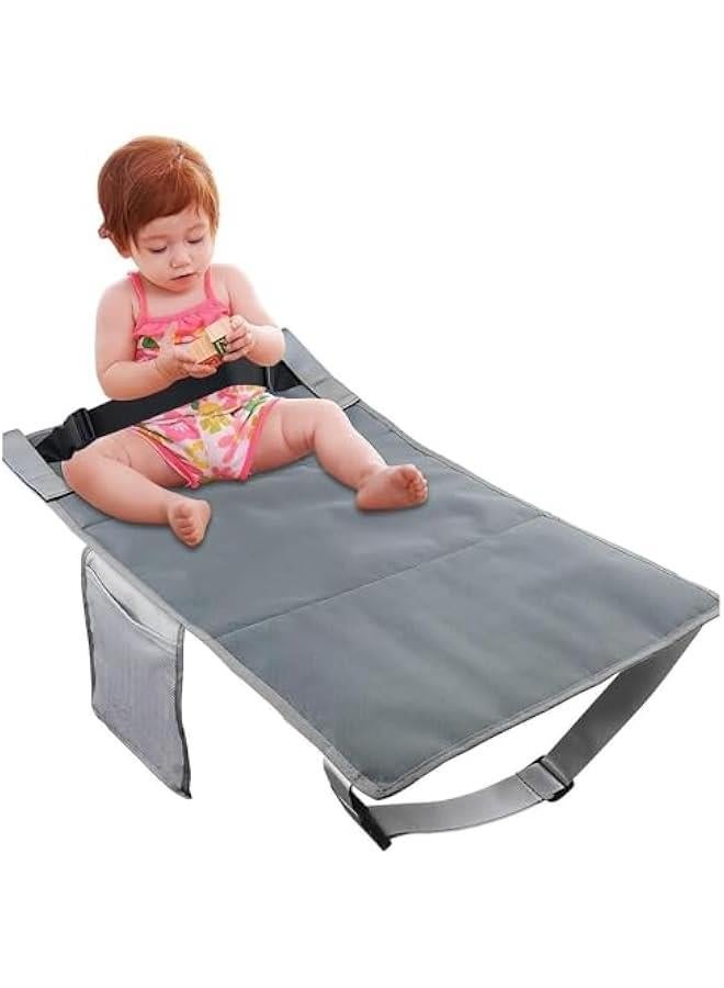 Toddler Airplane Bed, Foldabl Adjustable Lightweight Universal Fit Nylon Kids Airplane Footrest for Trip for Children (Gray)