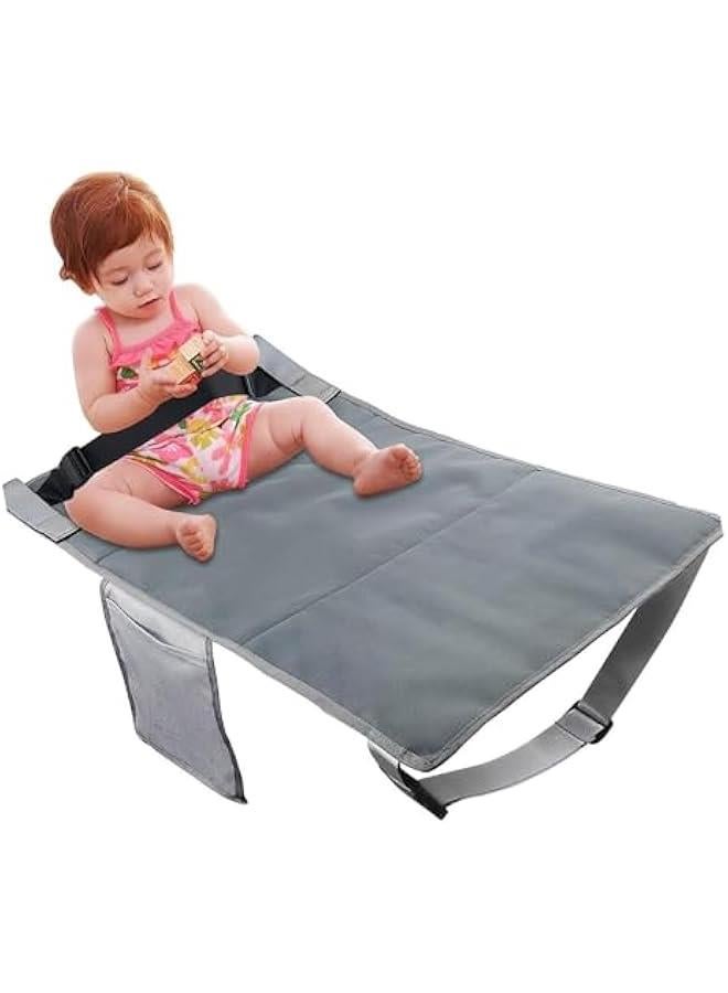 Toddler Airplane Bed, Foldabl Adjustable Lightweight Universal Fit Nylon Kids Airplane Footrest for Trip for Children (Gray)