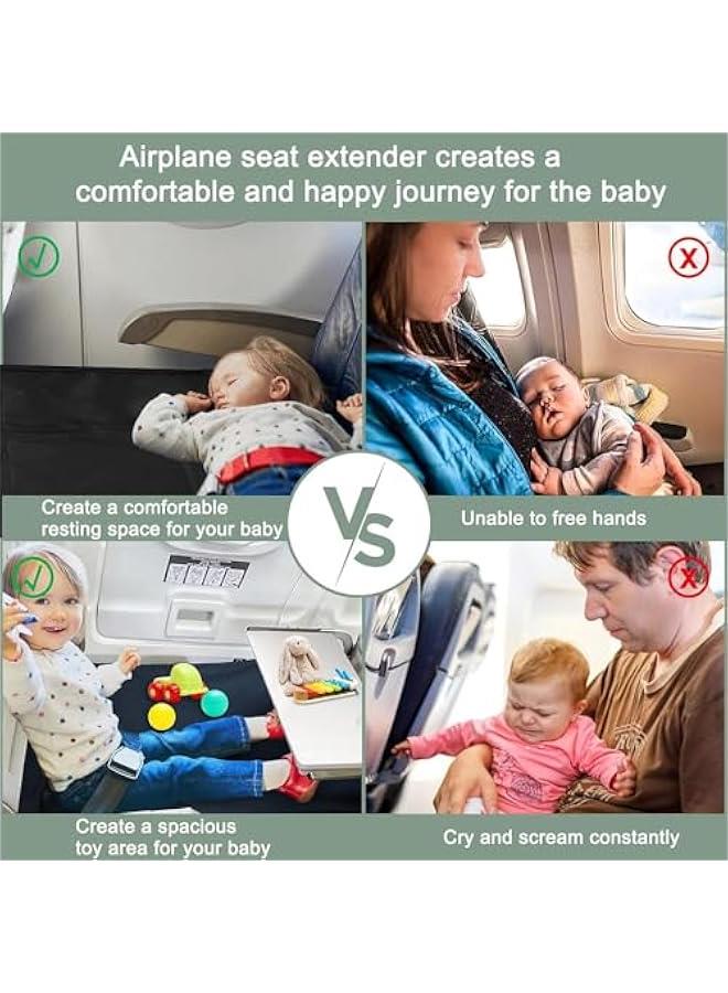 Airplane Bed for Toddler, Portable Airplane Seat Child Extender Bed Travel Aircraft for Leg Rest Kids Lying Down Baby Travel Essentials Flight Sleep(Blue)