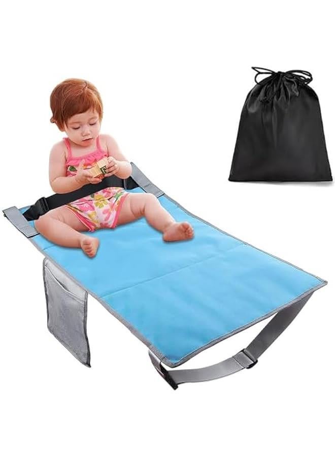 Airplane Bed for Toddler, Portable Airplane Seat Child Extender Bed Travel Aircraft for Leg Rest Kids Lying Down Baby Travel Essentials Flight Sleep(Blue)