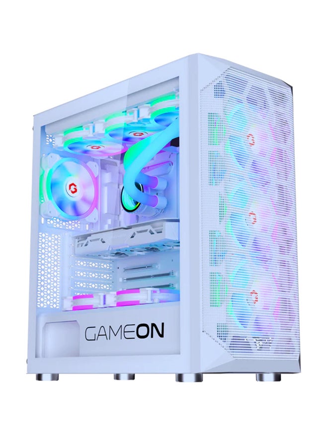 Emperor Arctic I Series Mid Tower Gaming Case - ARGB+Remote, 7 Fans Case White