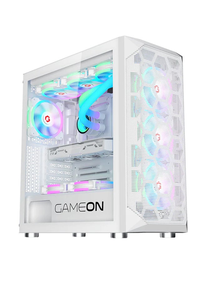 Emperor Arctic I Series Mid Tower Gaming Case - ARGB+Remote, 7 Fans Case White