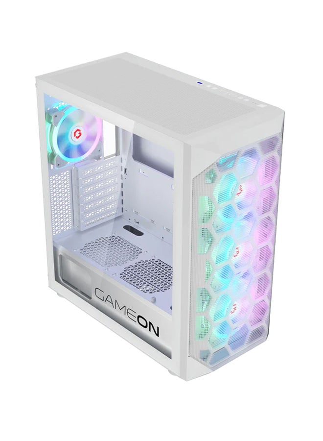 Emperor Arctic I Series Mid Tower Gaming Case - ARGB+Remote, 7 Fans Case White