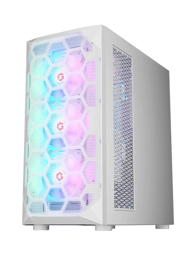 Emperor Arctic I Series Mid Tower Gaming Case - ARGB+Remote, 7 Fans Case White