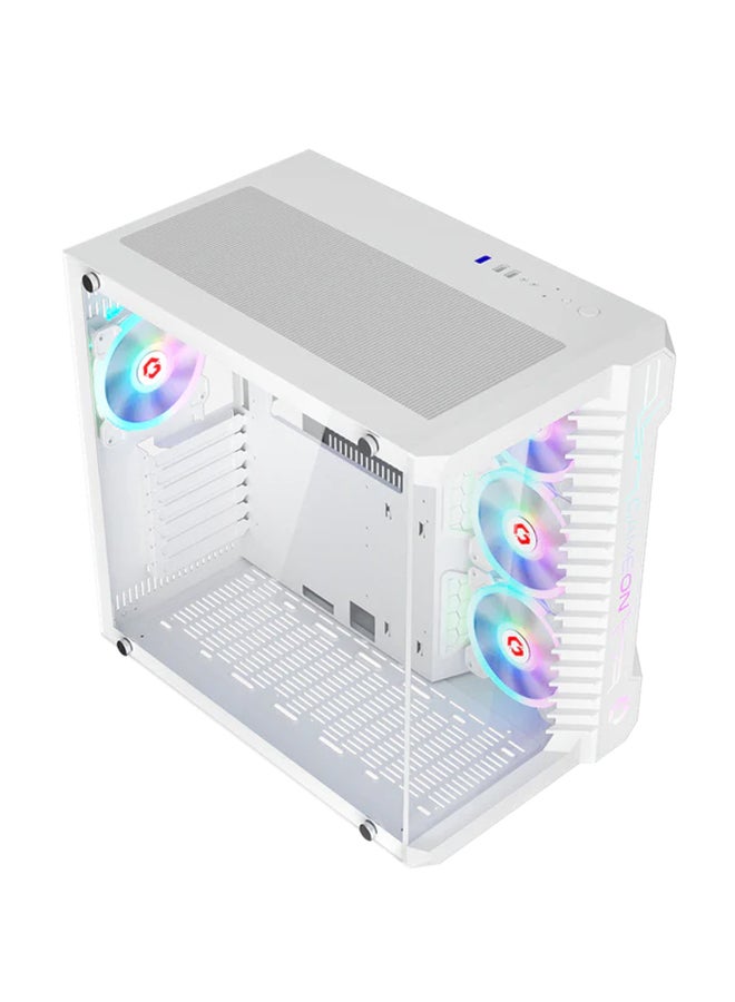 Emperor Arctic III Series Mid Tower Gaming Case - ARGB+Remote, 7 Fans Case White