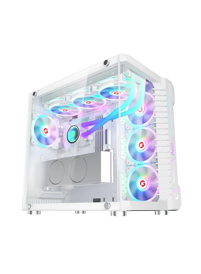 Emperor Arctic III Series Mid Tower Gaming Case - ARGB+Remote, 7 Fans Case White