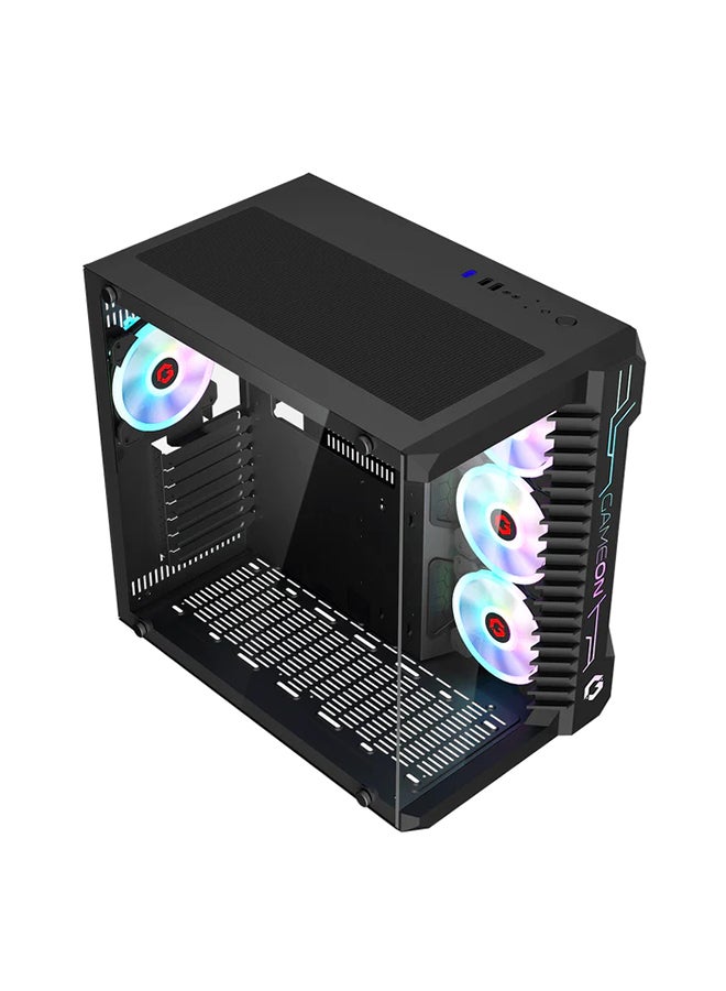 Emperor Midnight III Series Mid Tower Gaming Case - ARGB+Remote, 7 Fans Case Black