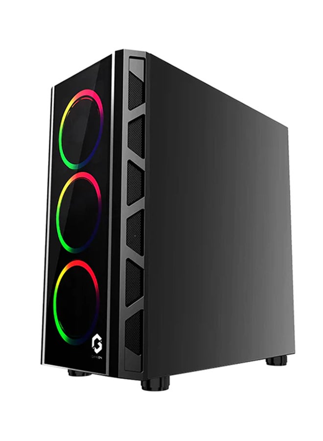 TRIDENT II Mid Tower Tempered Glass Gaming Case (Fixed RGB) Black