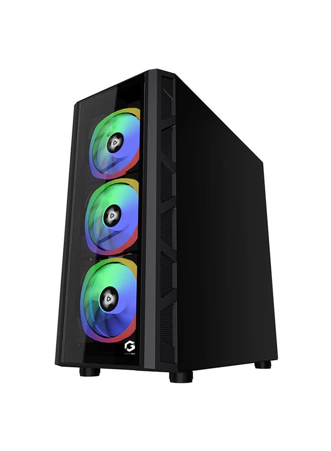 TRIDENT II Mid Tower Tempered Glass Gaming Case (Fixed RGB) Black