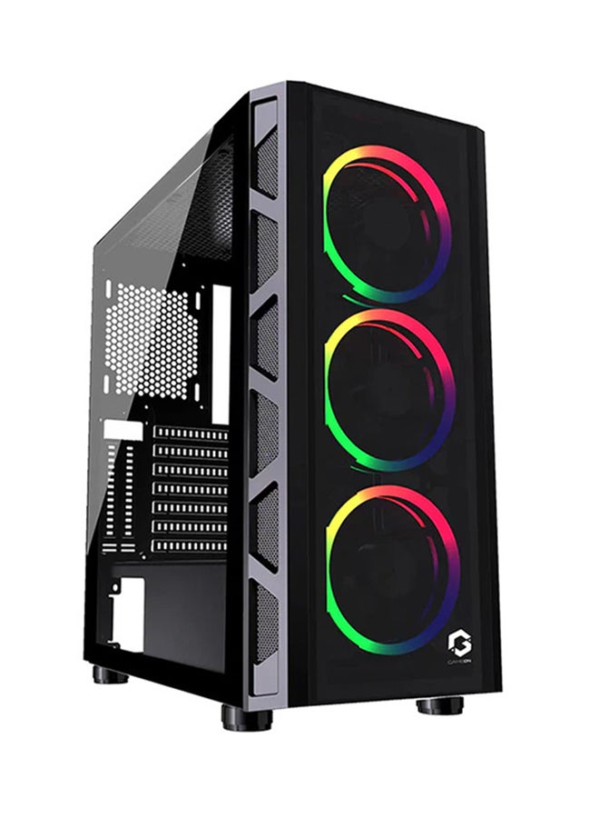 TRIDENT II Mid Tower Tempered Glass Gaming Case (Fixed RGB) Black