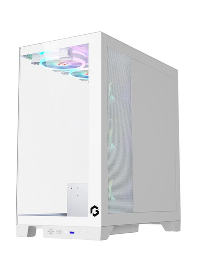 Emperor Arctic IV Series Mid Tower Gaming Case ARGB+Remote, 7 Fans Case White