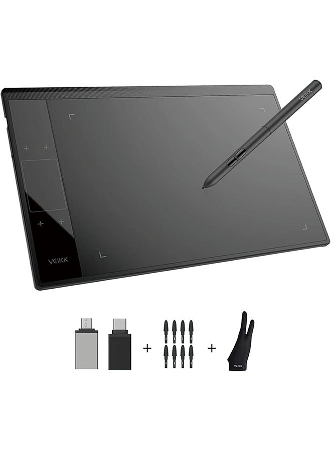 VEIKK A30 Drawing Tablet 10x6 Inch Graphics Tablet with Battery-Free Pen and 8192 Professional Levels Pressure