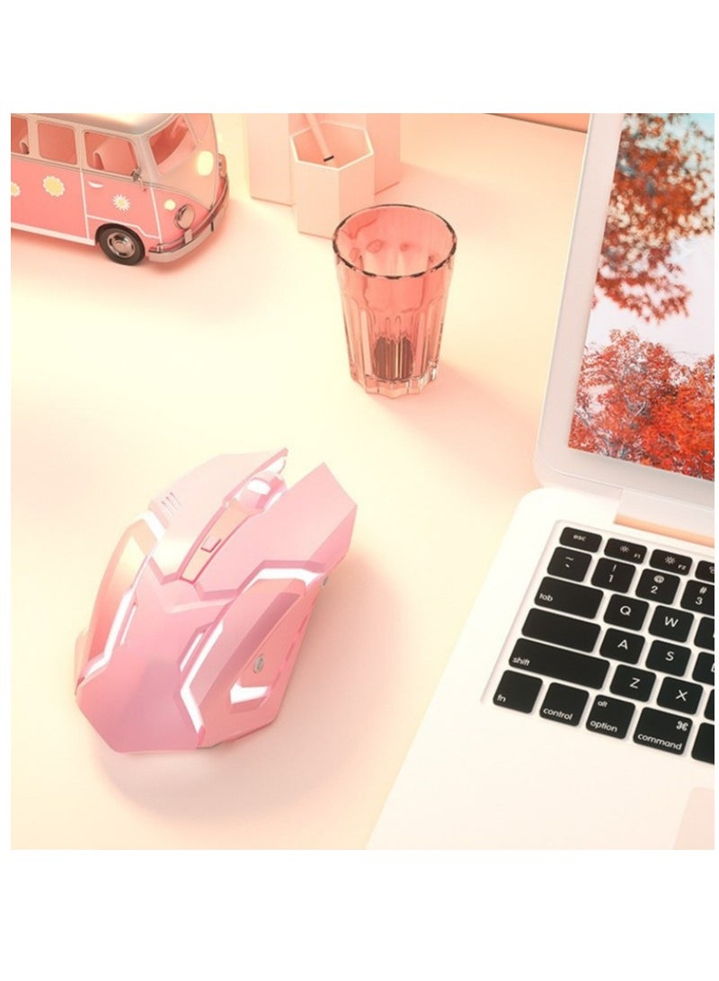 Pink Mechanical Esports Game Wireless Mouse