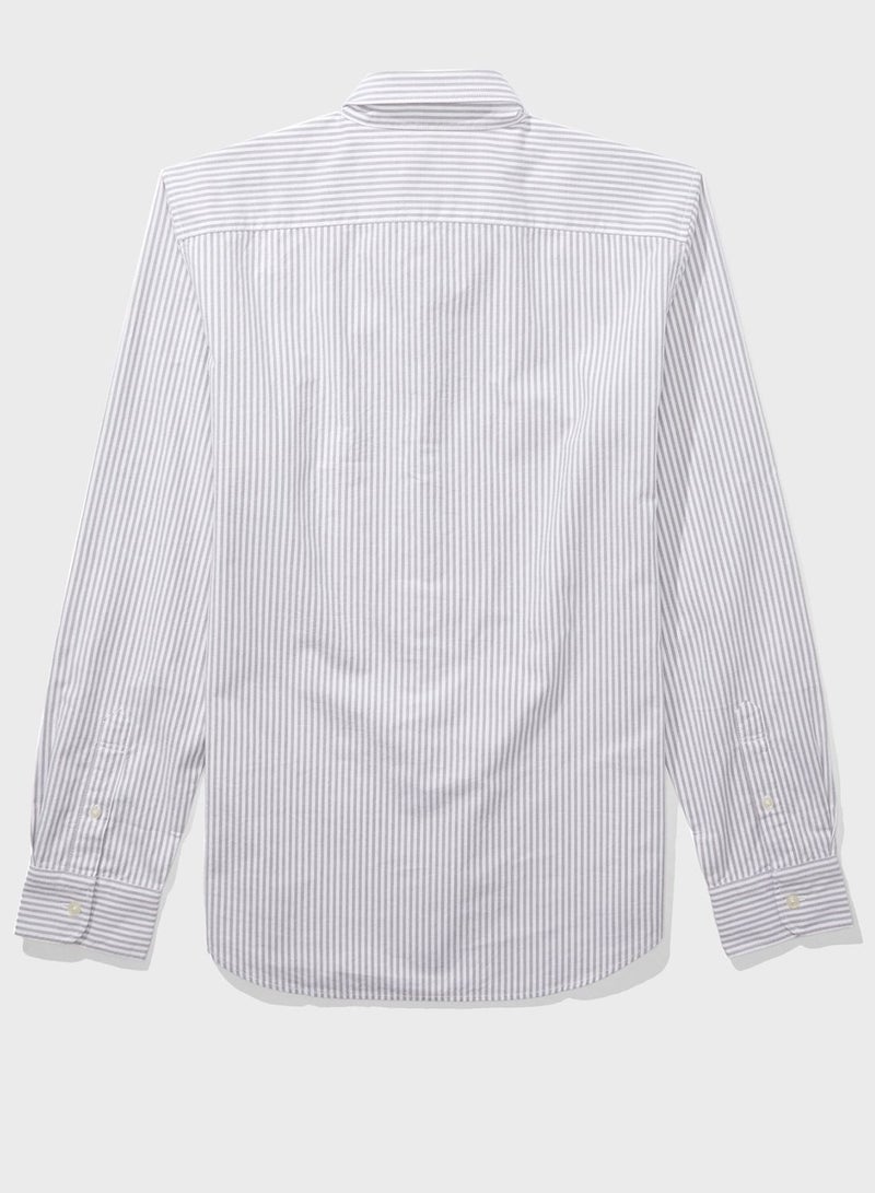 Striped Slim Fit Shirt Grey/White