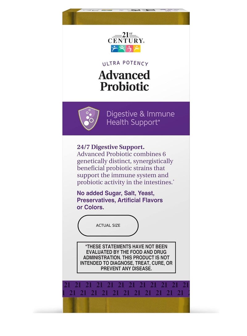 Advanced Probiotic Dietary Supplement Digestive And Immune Health Support 20 Billion Live Probiotic Cultures 60 Capsule