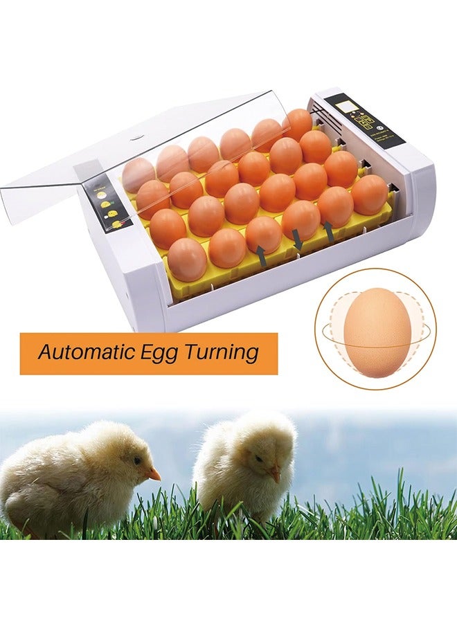 24 Eggs Incubators for Hatching Eggs Digital Poultry Hatcher Machine with Automatic Turner, LED Candler, Turning & Temperature Control for Chicken Duck Bird Quail