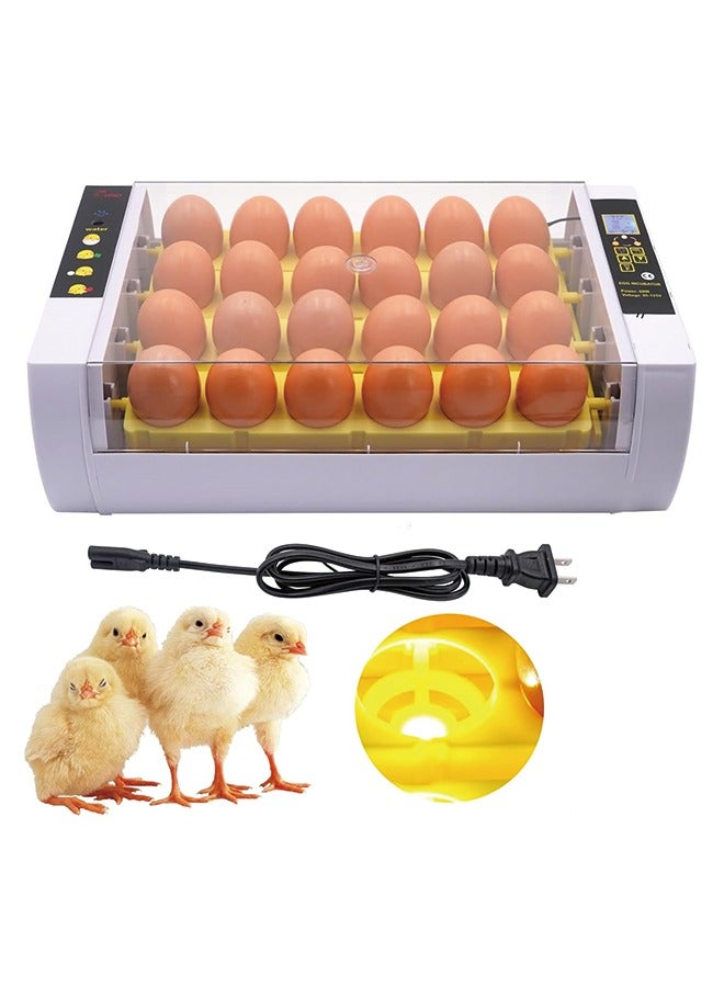 24 Eggs Incubators for Hatching Eggs Digital Poultry Hatcher Machine with Automatic Turner, LED Candler, Turning & Temperature Control for Chicken Duck Bird Quail