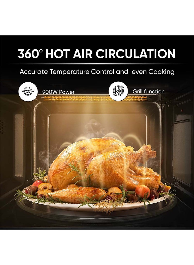 Microwave Oven With Grill Function, Digital Control, Mirror Finish, 5 Power Levels, 10 Auto Menus, Defrost Setting, Cooking End Signal, Push Button Door, Child Lock 25 L 900 W NMO250MDG Silver