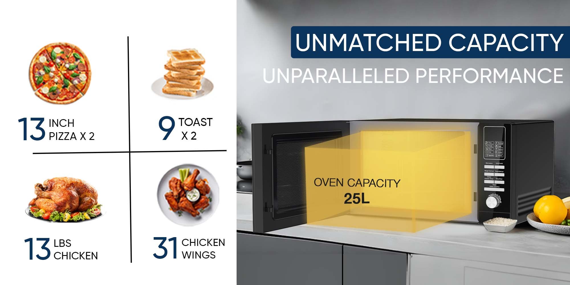 Microwave Oven With Grill Function, Digital Control, Mirror Finish, 5 Power Levels, 10 Auto Menus, Defrost Setting, Cooking End Signal, Push Button Door, Child Lock 25 L 900 W NMO250MDG Silver