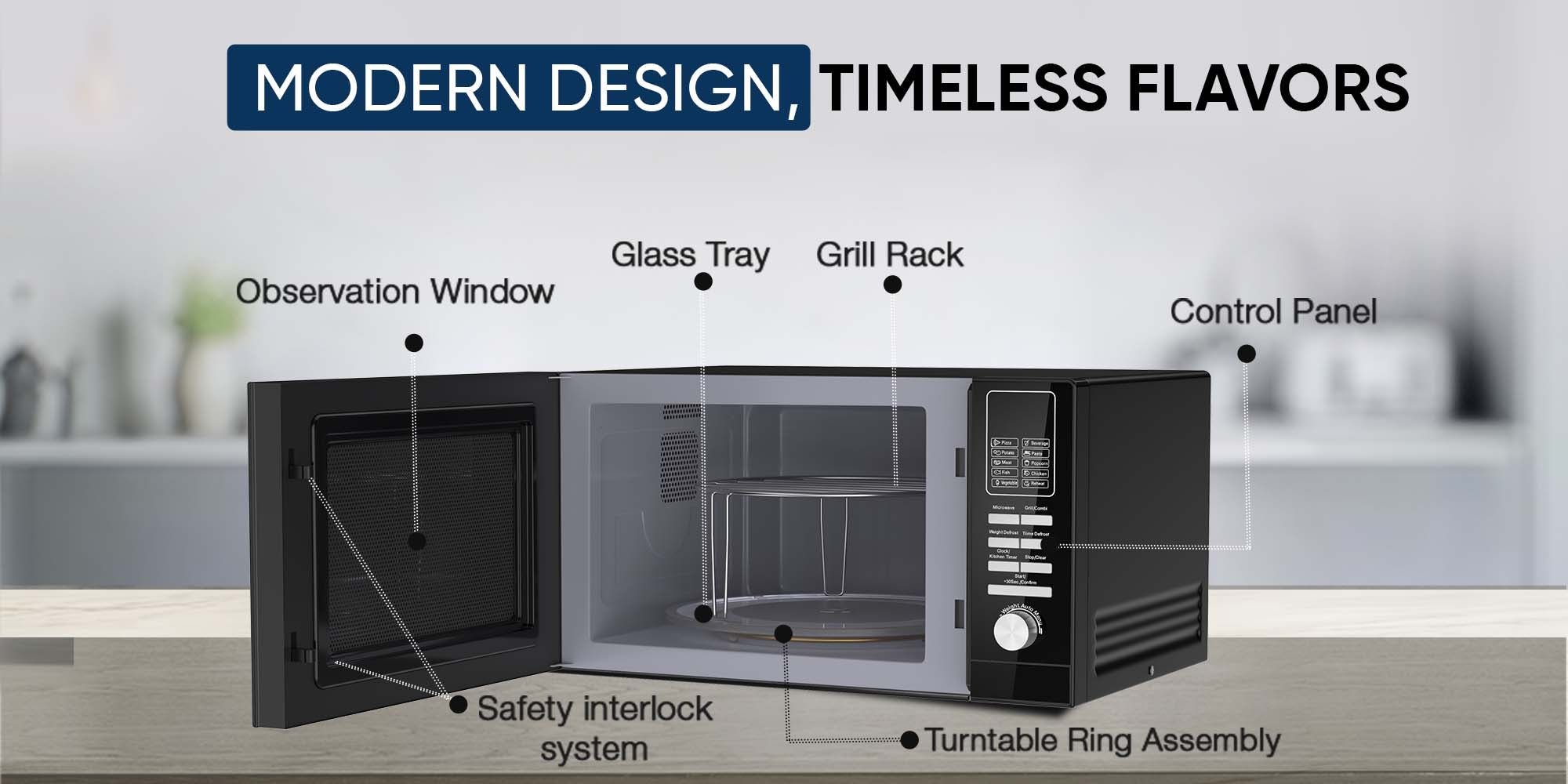 Microwave Oven With Grill Function, Digital Control, Mirror Finish, 5 Power Levels, 10 Auto Menus, Defrost Setting, Cooking End Signal, Push Button Door, Child Lock 25 L 900 W NMO250MDG Silver
