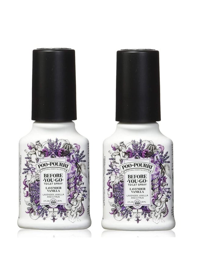 Poopourri Before You Go Spray Lavender Vanilla 2 Count Of 2 Fl Oz Bottle 4 Fl Oz