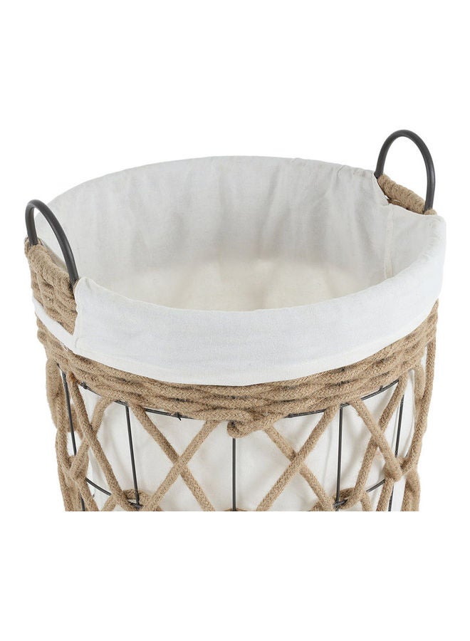 Small Open Weave Hamper Brown/White 54x40x40cm