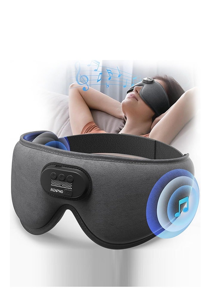 Sleep Headphones Sleep Mask with Bluetooth Headphones, RENPHO Ultra Soft 3D Blackout Wireless Sleeping Mask for Side Sleepers, Comfort Night Eye Mask, White Noise Eye Mask, Brithday Gift