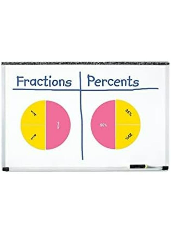 Double-Sided Magnetic Demonstration Rainbow Fraction Circles, Teacher aids, 51 Piece, Ages 6+,Multi