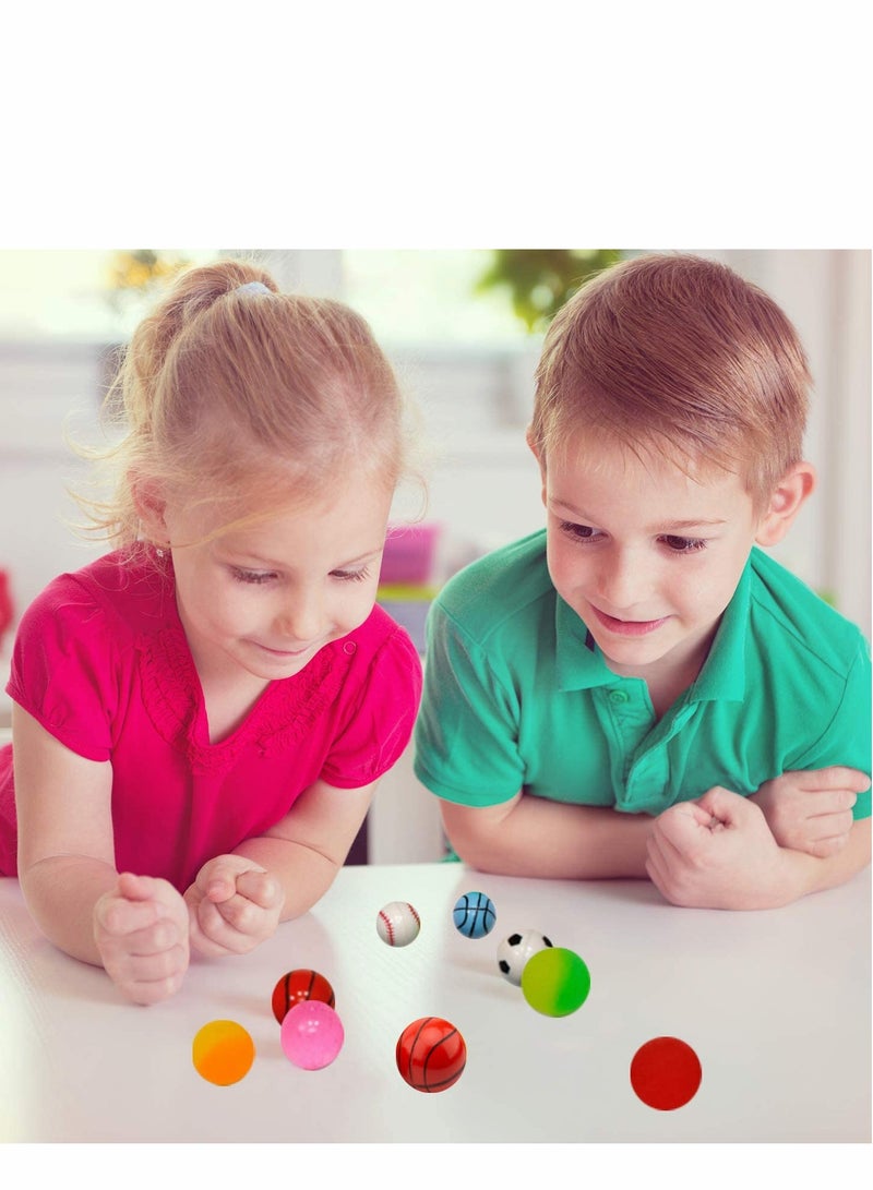 Colorful 50-Piece Assorted Bouncy Ball Set for Kids - High Bouncing Bowling Party Favors and Prizes for Birthdays - Mixed Patterns Including ICY Designs
