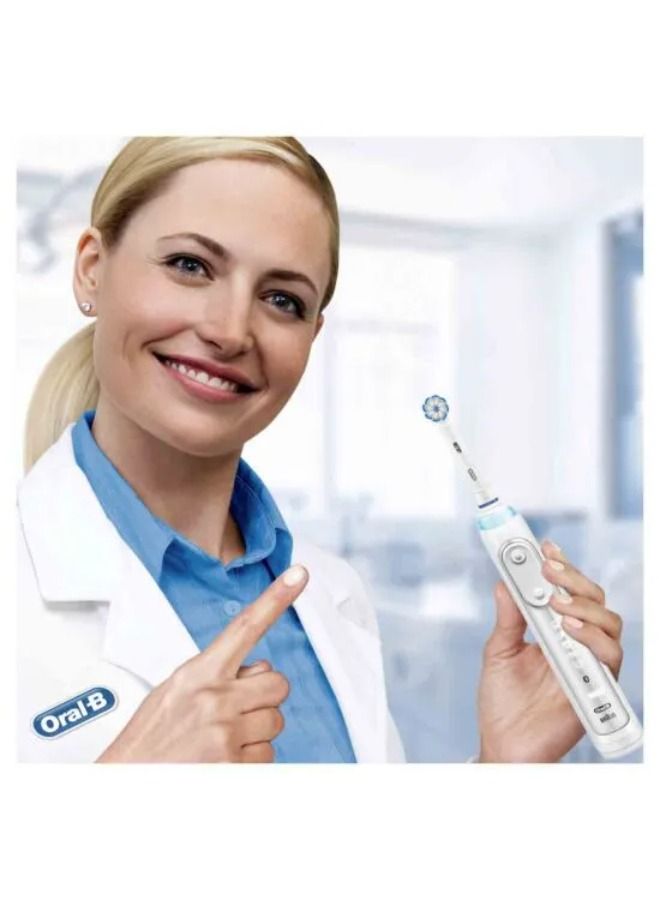 Oral-B Sensitive Clean Electric Toothbrush Head with Clean & Care Technology, Extra Soft Bristles for Gentle Plaque Removal, Pack of 4, White