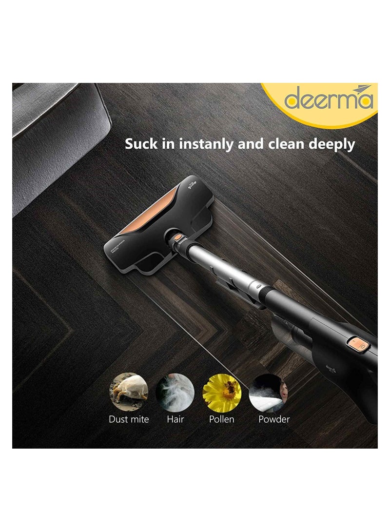 2-in-1 Handheld Vacuum Cleaner 800ml Large Capacity Dust Bin 15kPa Suction Force Pinhole Stainless Steel Filter 4 Layer HEPA Filtration Multifunctional Upright Vacuum Cleaner 600W - Black DX600 Black