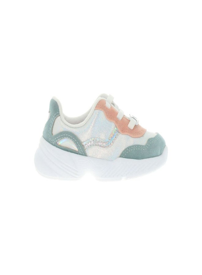 Chelsea Lace-Up High Top Sneakers White/Pistachio/Pink/Silver